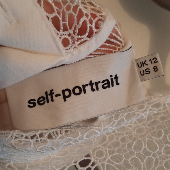 Self-portrait Military Cape Mini Dress in White - Picture 4 of 13